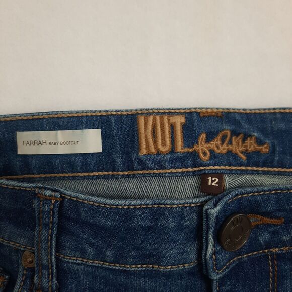 Kut From The Kloth Farrah Baby Bootcut Jeans Medium Wash Sz 12 34 x 32 KP697MB4 - Picture 3 of 12